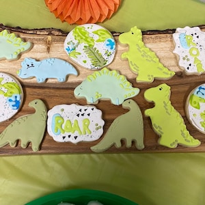 Dinosaur decorated Sugar Cookies