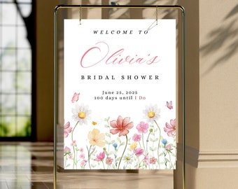 Love in Bloom Bridal Shower Welcome Sign, Floral Bridal Shower Welcome Poster, Spring Bridal Shower Welcome Sign, Wildflower Bridal Shower