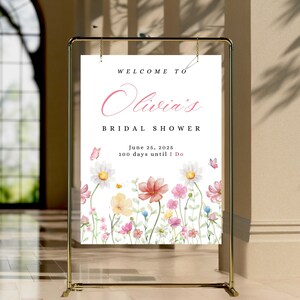 Love in Bloom Bridal Shower Welcome Sign, Floral Bridal Shower Welcome Poster, Spring Bridal Shower Welcome Sign, Wildflower Bridal Shower