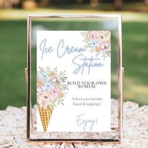 She&#39;s Been Scooped Up Ice Cream Station Sign; Ice Cream Bridal Shower Sign;Summer Ice Cream Theme Decoration; Pastel Ice Cream Station Decor