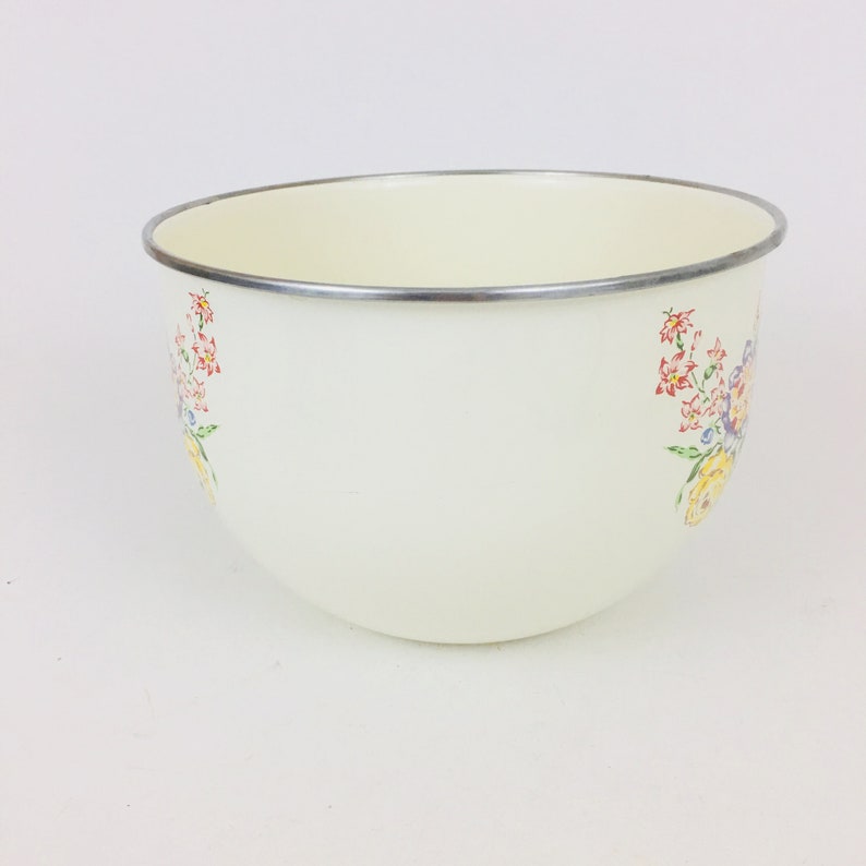 Kobe Retro Vintage Enamel Floral Bowls Set of 2 Etsy