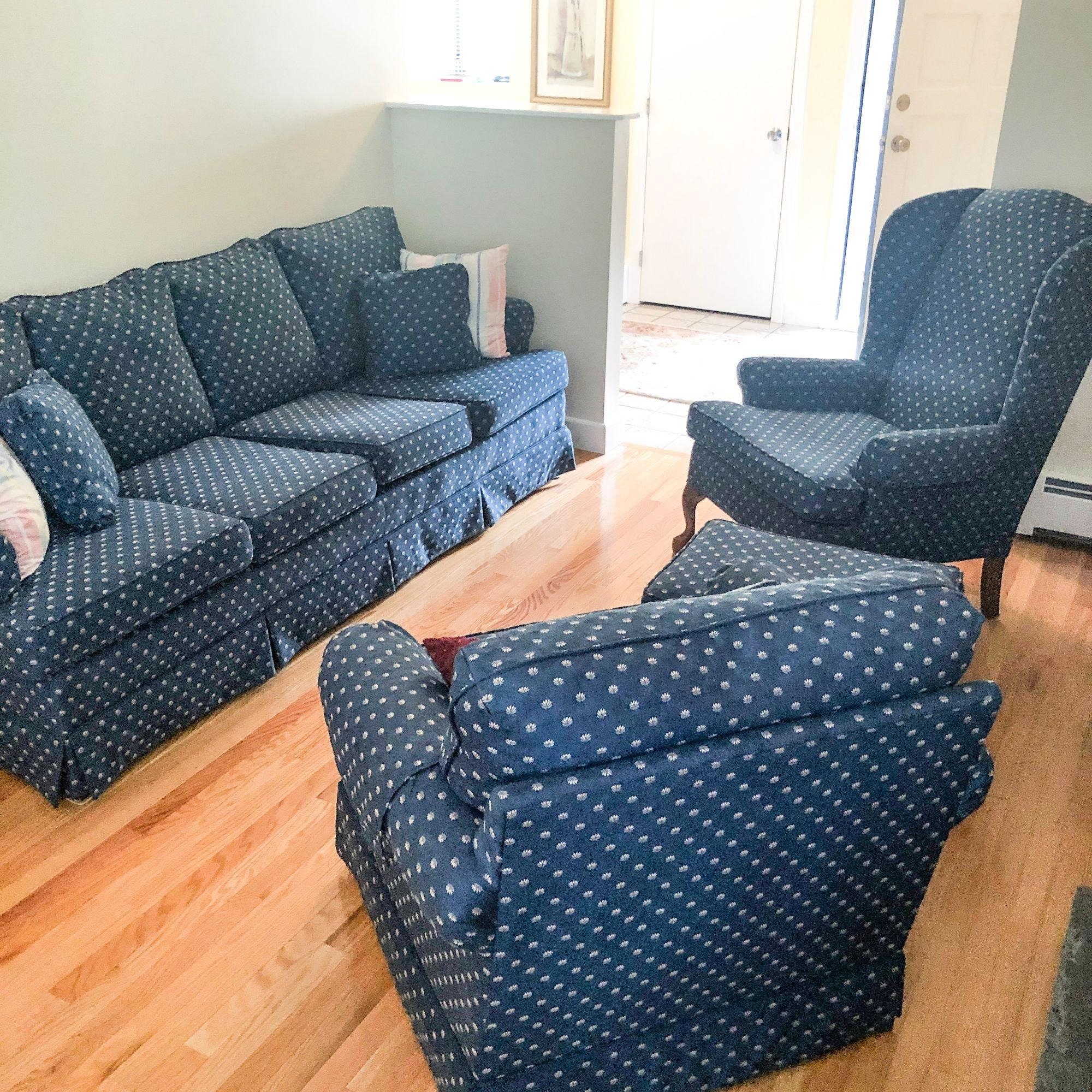 Vintage Jordan Marsh Upholstered Living Room Set Sofa Arm Etsy