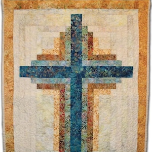Small Log Cabin Cross Wallhanging (c 2007)