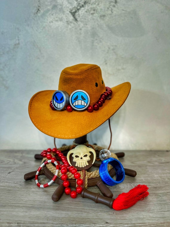 One Piece Portgas D Ace Chapéus Anime Cosplay Cowboy Cap para