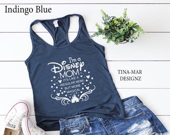 I'm A Disney MOM Tank Top\\Cute Disney Women Tanks\\MOM Tanks\\ Summer Tanks\\Ladies Tank Top