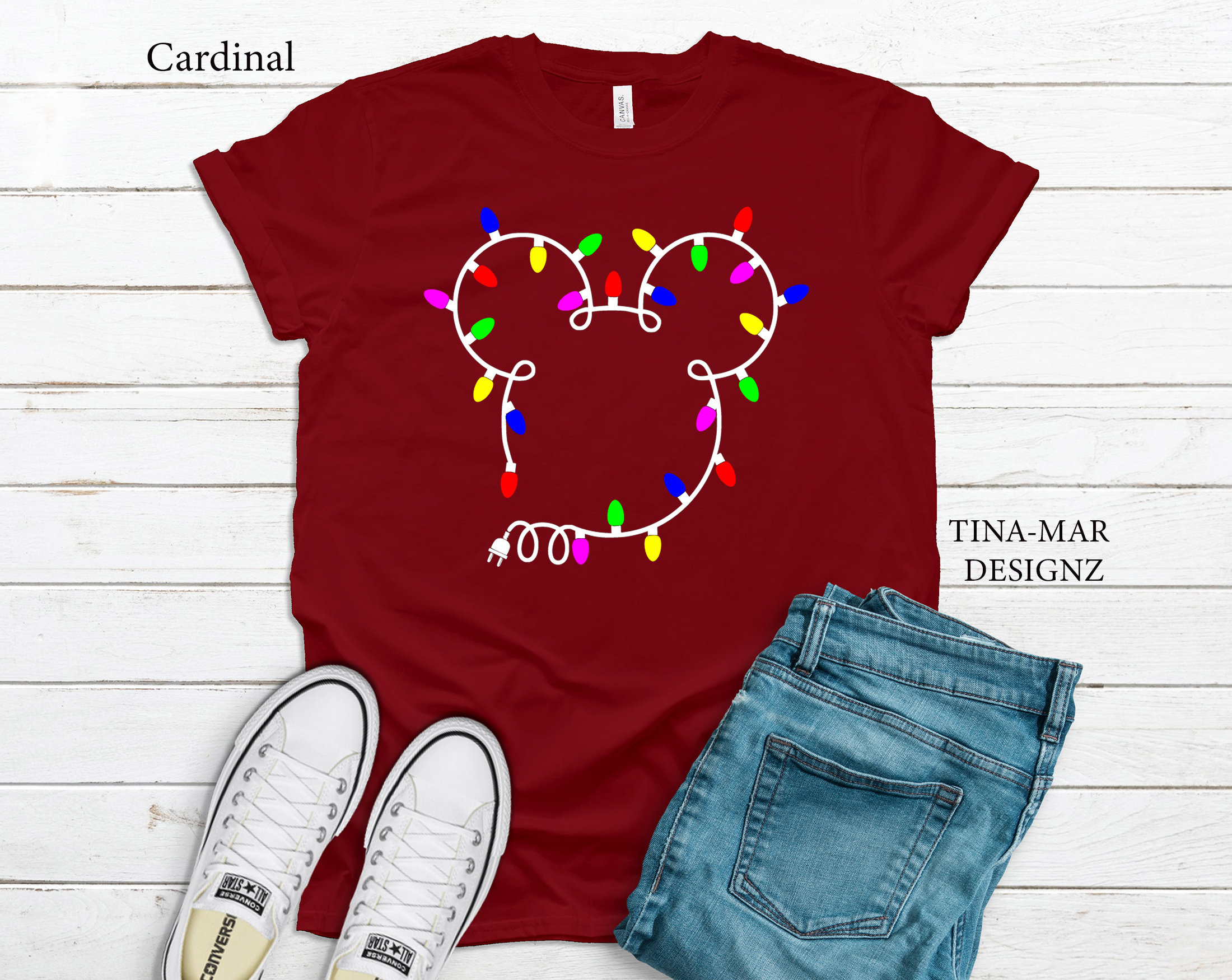 Discover Christmas Light Disney Mickey head Shirt\\Disney Christmas Shirt