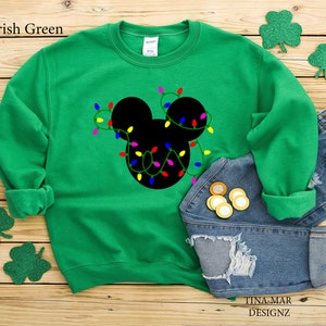 Christmas Disney Mickey Headlight Sweatshirt\\Mickey Disney Christmas shirt\\Christmas Sweatshirt\\Unisex Shirt