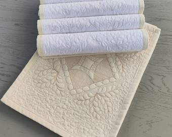 Quilted Placemats Set Handmade table mats Holiday Table Decor Custom Size