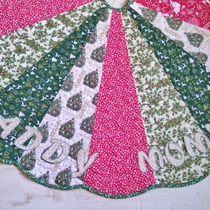 Christmas tree skirt Personalized tree skirt Quilted tree skirt