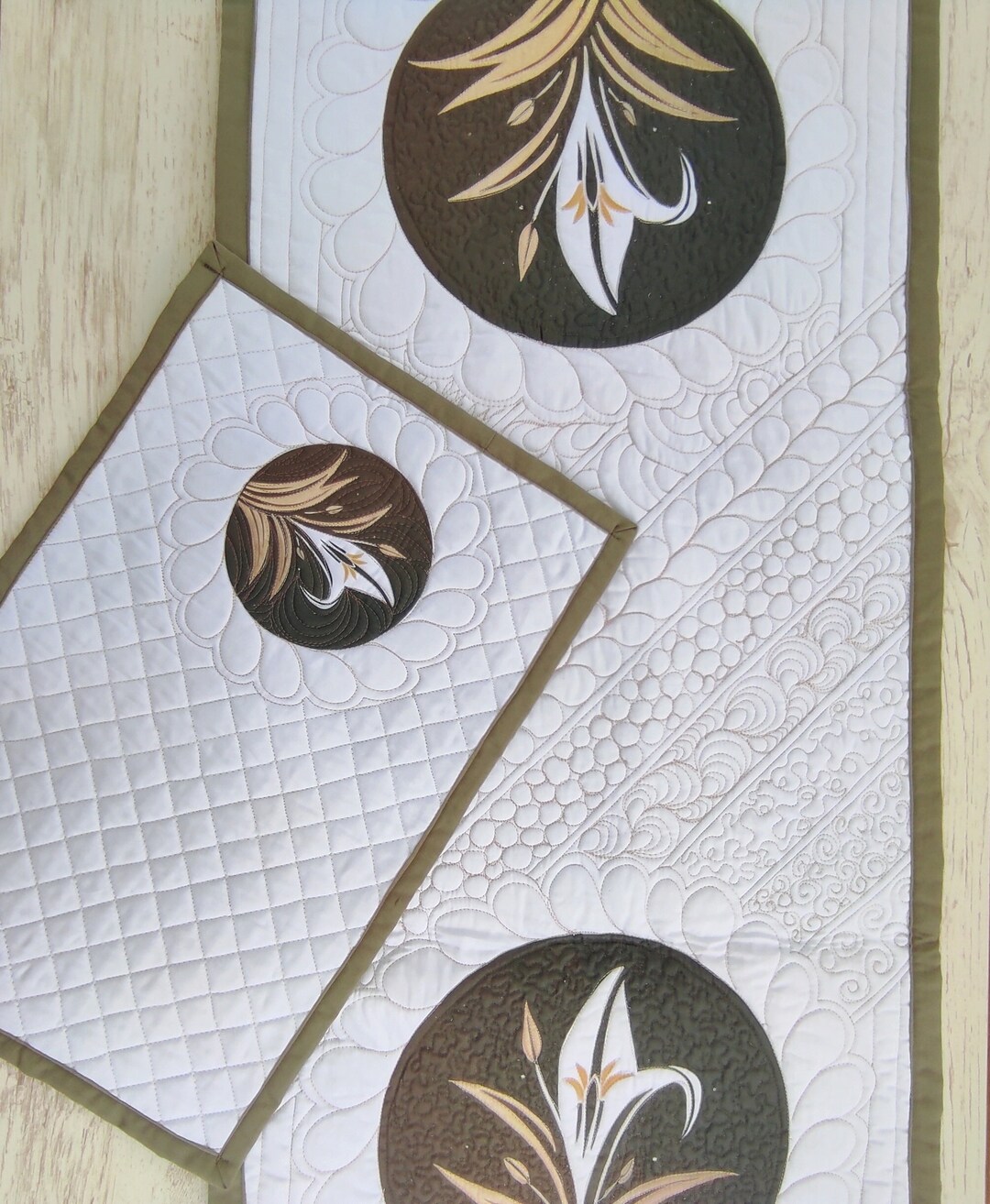 Placemats and Runner Quilted Placemats Floral Placemats Sets Etsy