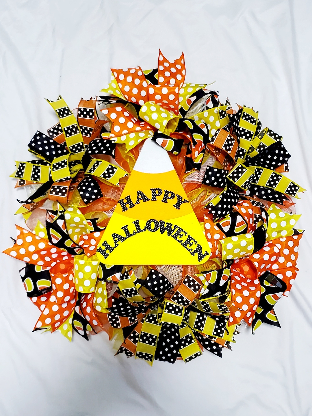 Happy Halloween Candy Corn Deco Mesh Wreath - Etsy
