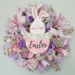 Bunny Wreath/Spring Wreath/Happy Easter Wreath/Easter Bunny Wreath