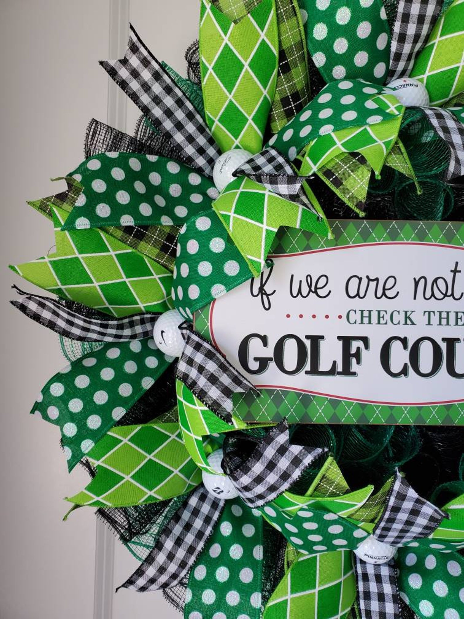 Green Golf Wreath Made With Real Golf Balls Etsy