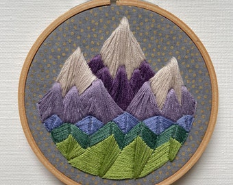 Mountain Embroidery Hoop Art