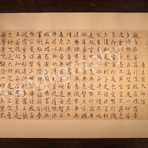 "Handgeschriebenes Buddhismus-Herz-Sutra Prajnaparamita: Chinesische Kalligraphie."