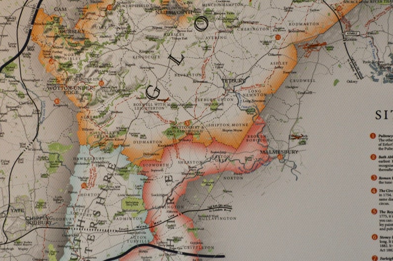 Cotswolds AONB Map Etsy Australia