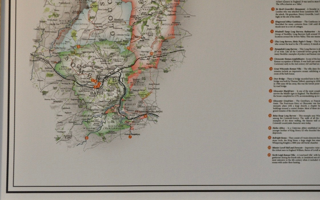 Cotswolds AONB Map Etsy UK