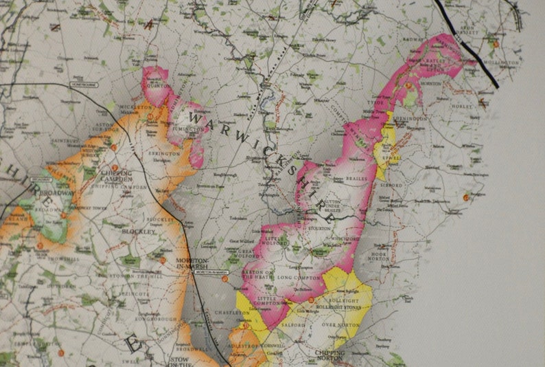 Cotswolds AONB Map Etsy UK