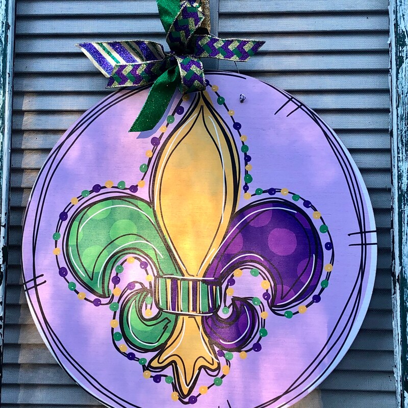 Mardi Gras Trolley Door Hanger main image 0