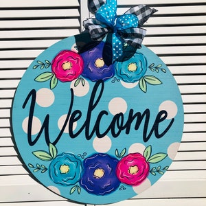Spring Decor, Welcome Door Hanger, Summer Door Decor, Door Hanger, Summer, Welcome, Housewarming, FREE SHIPPING
