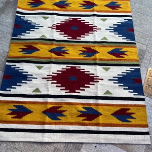 Rainbow - Beautiful Handmade Egyptian Kilim Rug / Handwoven Kiliim Carpet / Tapestry / Runner