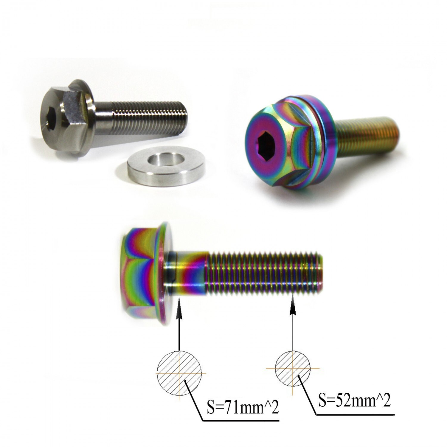 Oil slick BMX Titanium Hub Axle bolt 3/8x24tpi hub bolt Etsy