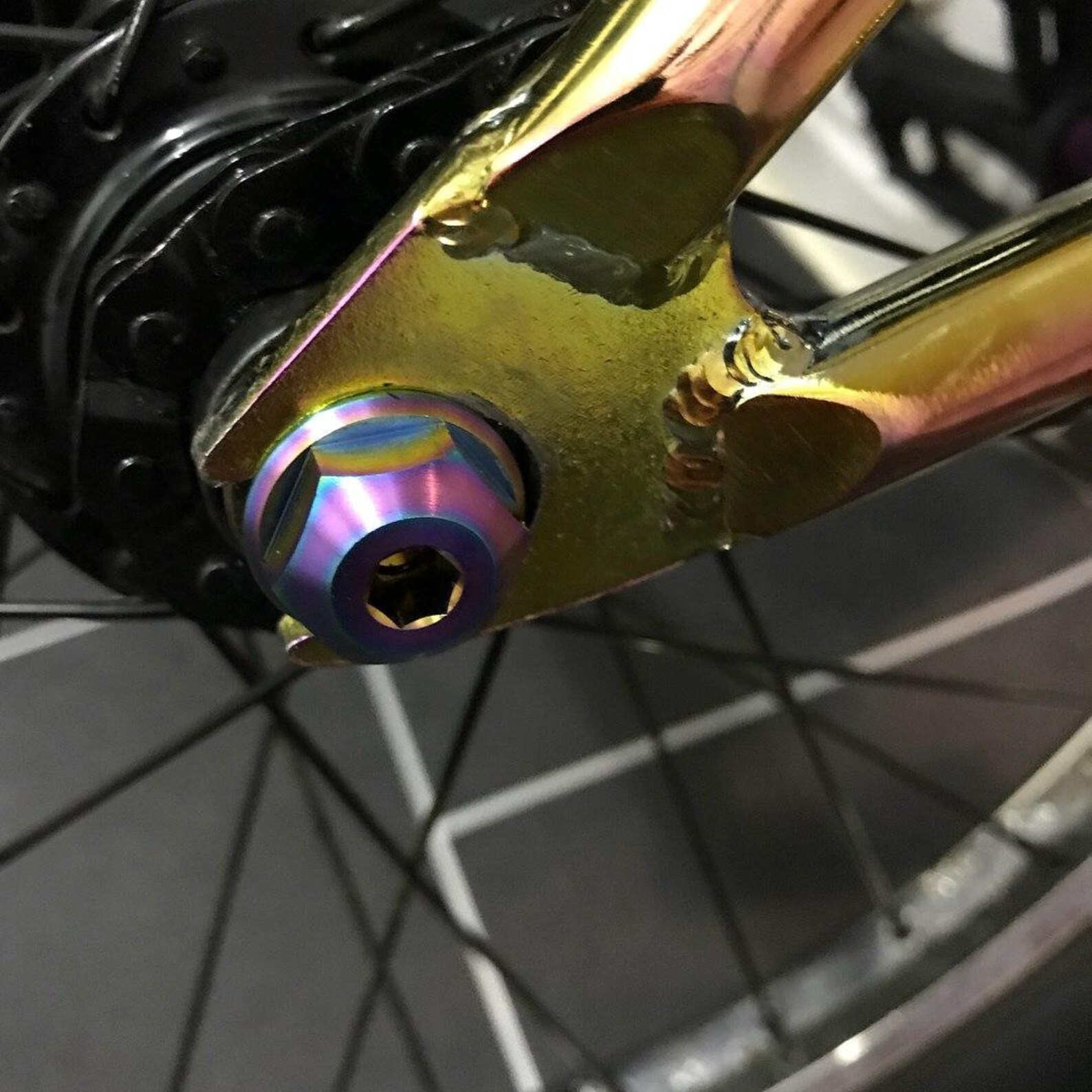 Oil slick BMX Titanium Hub Axle bolt 3/8x24tpi hub bolt Etsy