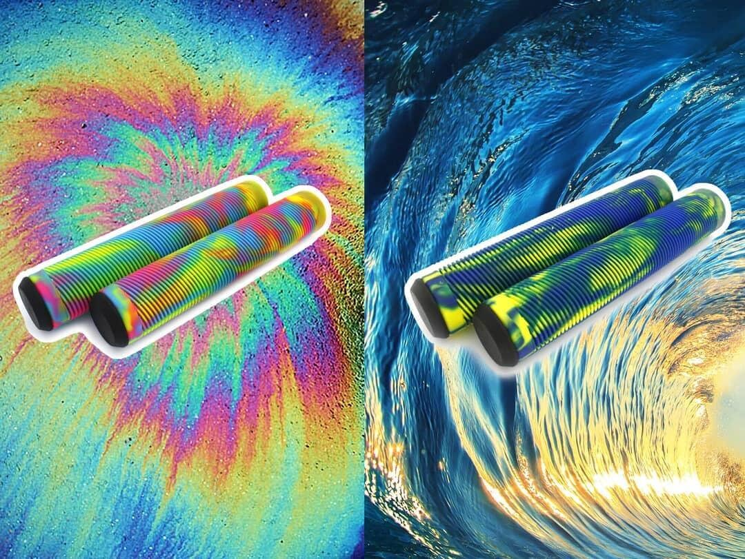 oil slick bike grips