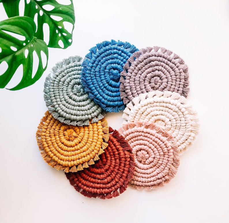 Macrame Coasters | Coasters | Plant Coaster | Gifts for Her | Macrame Coaster Set