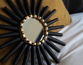 Peruvian Wall Mirror - Black Sunburst
