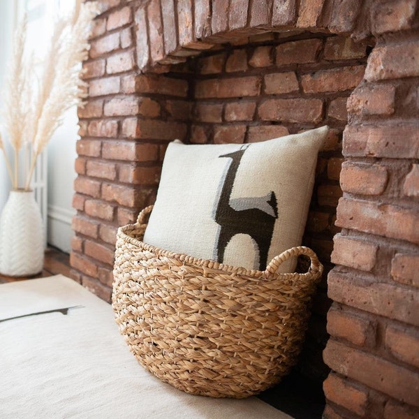 Peruvian Handwoven Wool Cushion Cover (Beige)