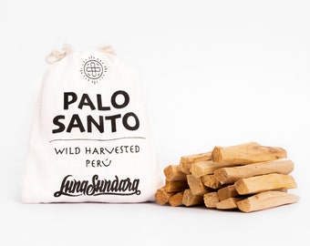 Bâtonnets de bavure Palo Santo du Pérou, récoltés de manière durable, de qualité, cueillis à la main – 100 grammes (environ 14 à 20 bâtons)