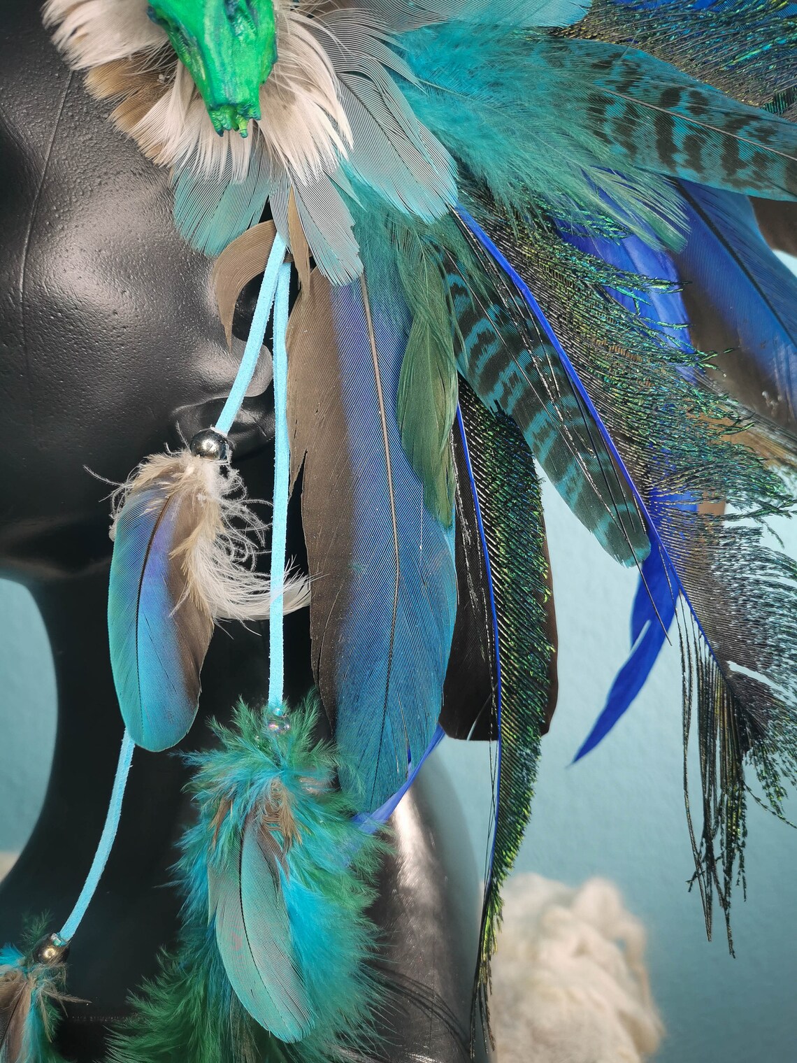 BLUE LAGOON Feather Hair Clipper Etsy 日本