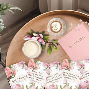 Tarjetas de afirmación cristiana para mujeres, tiempo diario con Dios, tarjetas imprimibles con frases de oración, tarjetas con versículos bíblicos de 4 x 6, regalos cristianos -BB02