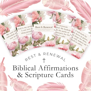 Tarjetas de afirmación bíblica imprimibles para mujeres, tiempo diario con Dios, tarjetas imprimibles con indicaciones para orar, tarjetas con versículos bíblicos de 4 x 6 - BB02