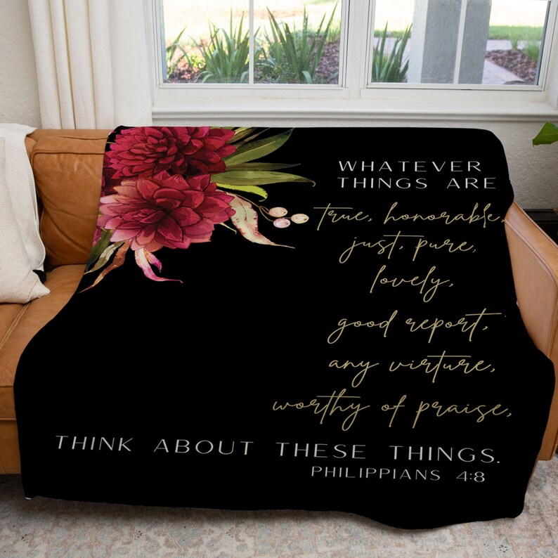 Philippians 48 Scripture Blanket, Bible Verse Blanket, Christian Gift