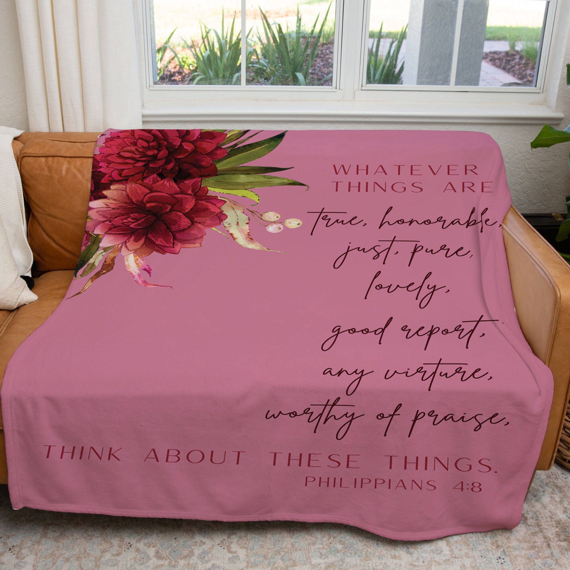 Philippians 48 Scripture Blanket, Bible Verse Blanket, Christian Gift
