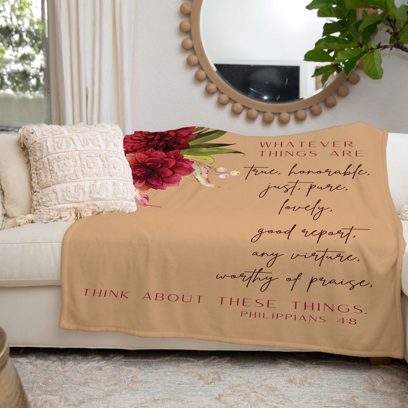 Philippians 48 Scripture Blanket, Bible Verse Blanket, Christian Gift