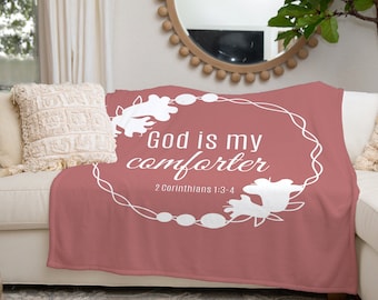 Comfort Blanket with Inspirational Scripture, Gift For Female Friend, Christian Gifts For Women, Prayer Blanket Bible Verse Gift