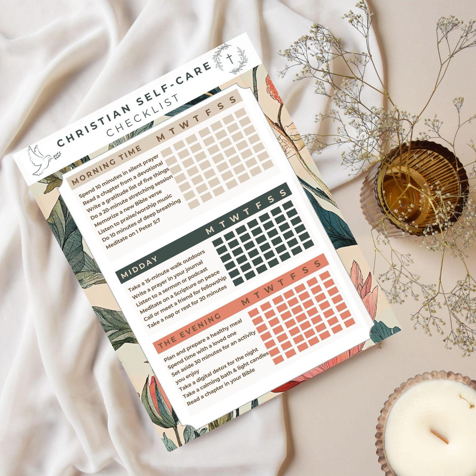 Biblical Planner for Pastor Wife, Daily Time With God Self Care Check ...