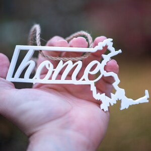 Massachusetts 3D Printed Christmas Ornament