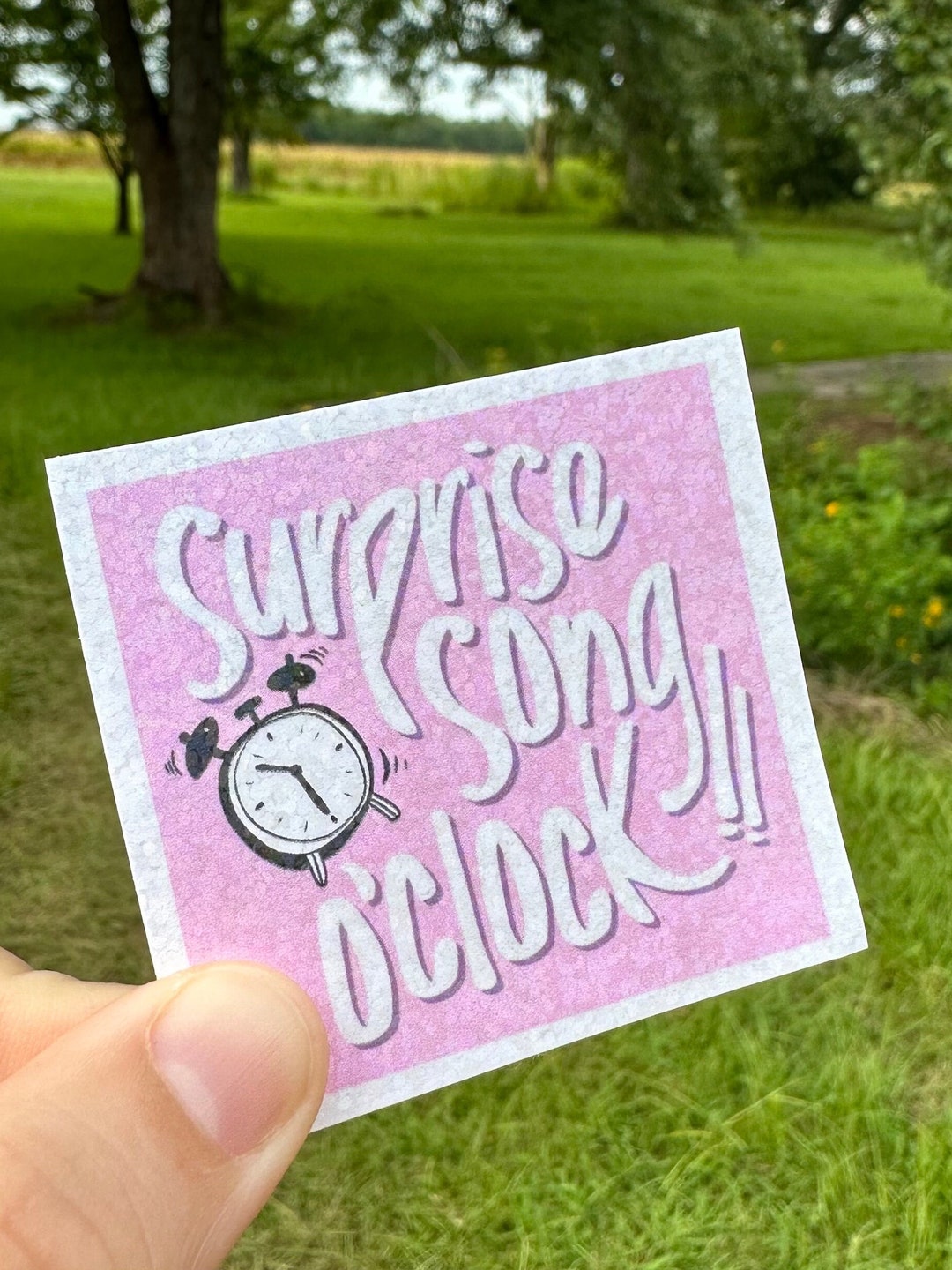 Surprise Song Oclock Sticker Etsy
