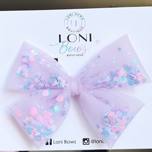 Girls Shaker Bow: Mermaid Sequins Hair Bow