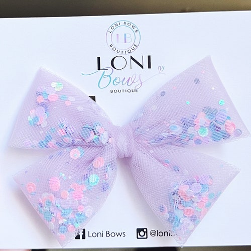 Girls Shaker Bow: Mermaid Sequins Hair Bow