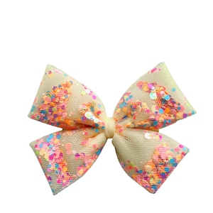 Girls Shaker Bow: Peppa Pig Sequin Glitter Hair Bow