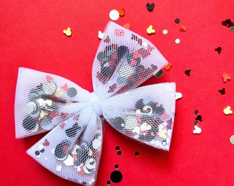 Lazo agitador de Mickey Mouse para niñas: Lazo para el cabello con lentejuelas para bebé