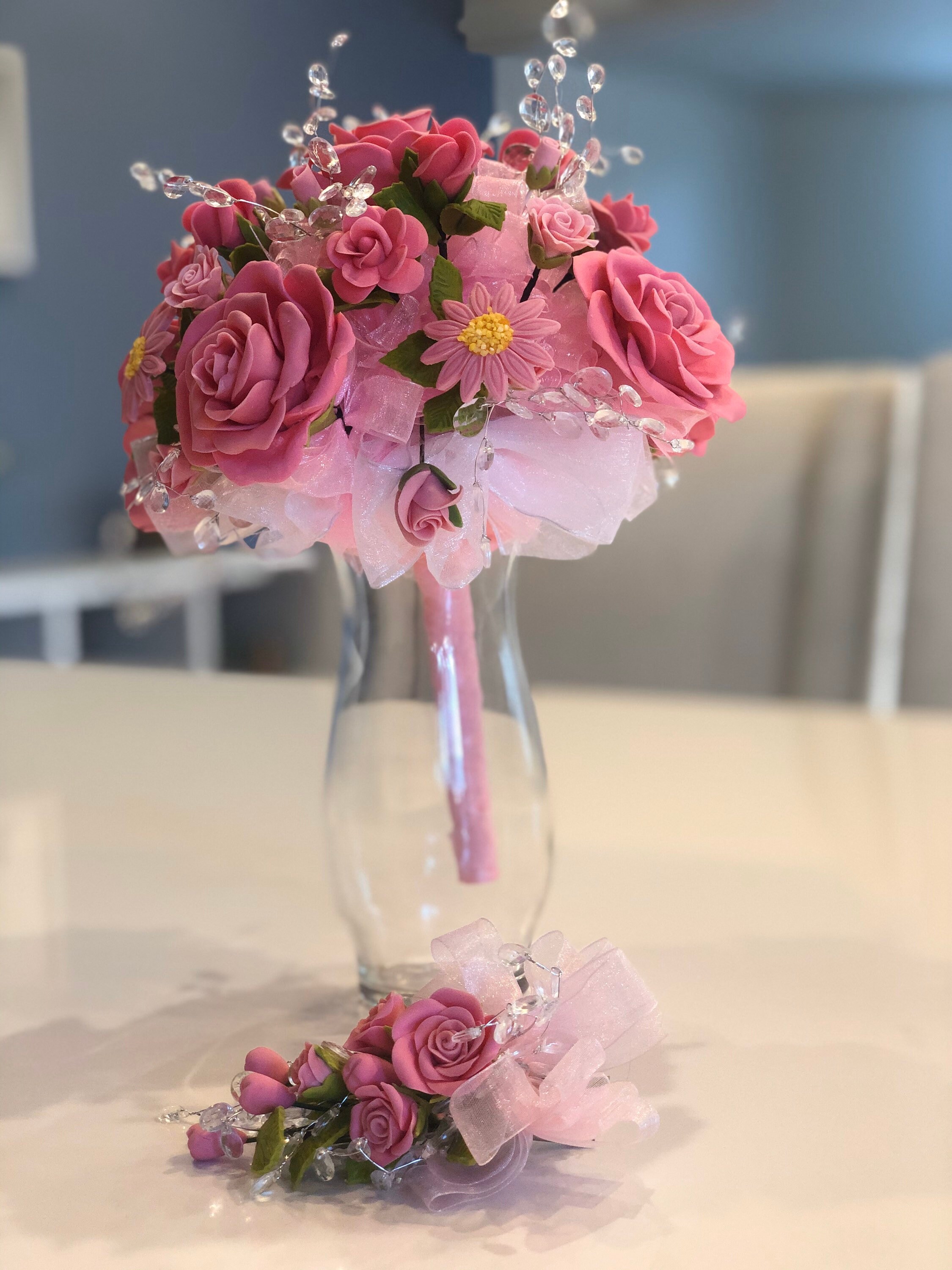 Ramo Para Quinceañera Rosas Botones Y Margaritas Convidado Con Etsy