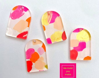 Hand painted laser cut Arch acrylic earring blanks