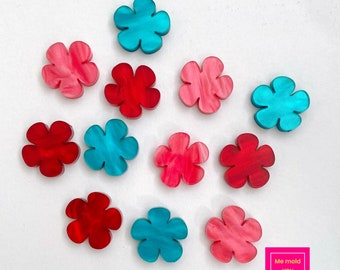 12 pcs of Acrylic flower laser cut stud blanks