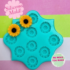 15mm sunflower silicone mold/ mould Matte image 1